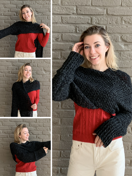 Lion Brand Yarn - Scarfie isn't just for scarves! You can use it to crochet  this super cozy pullover sweater 😍 Free pattern here >   Yarn hook needles