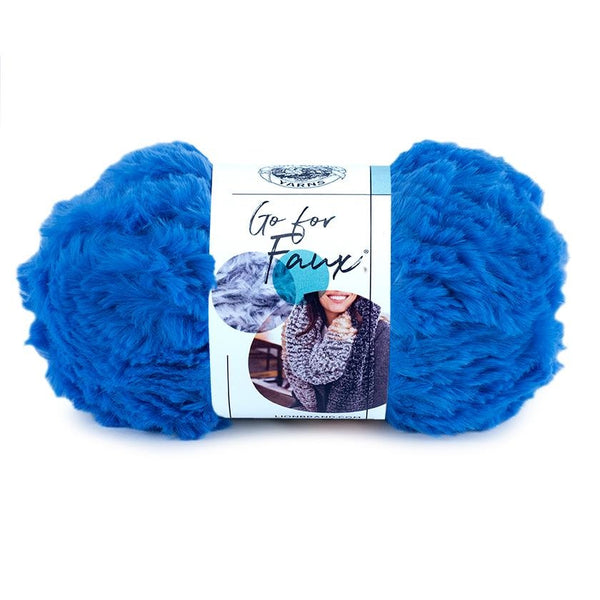 Crochet Faux Fur Pom Pom with Lion Brand Go For Faux Yarn - Left in Knots