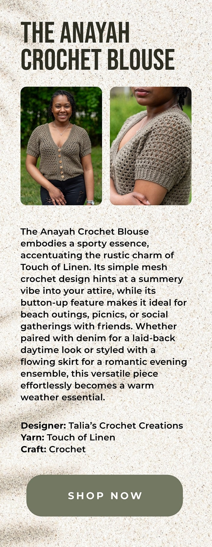 Crochet Kit - Anayah Crochet Blouse