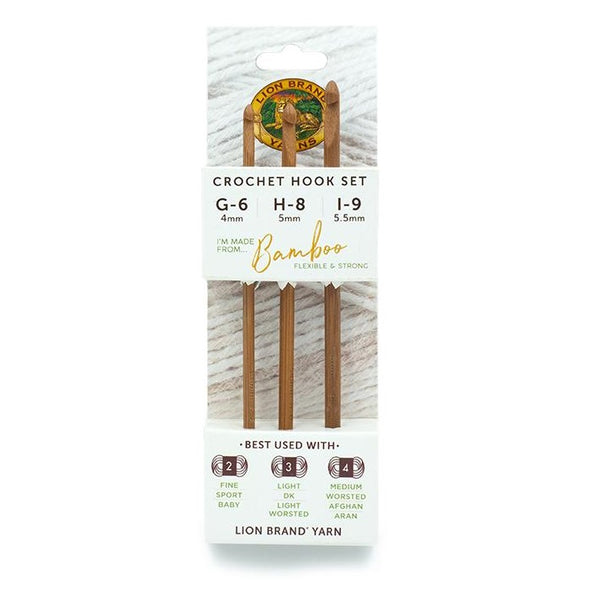 Lion Brand Bamboo Crochet Hook Set-Sizes G/6mm To I/9mm