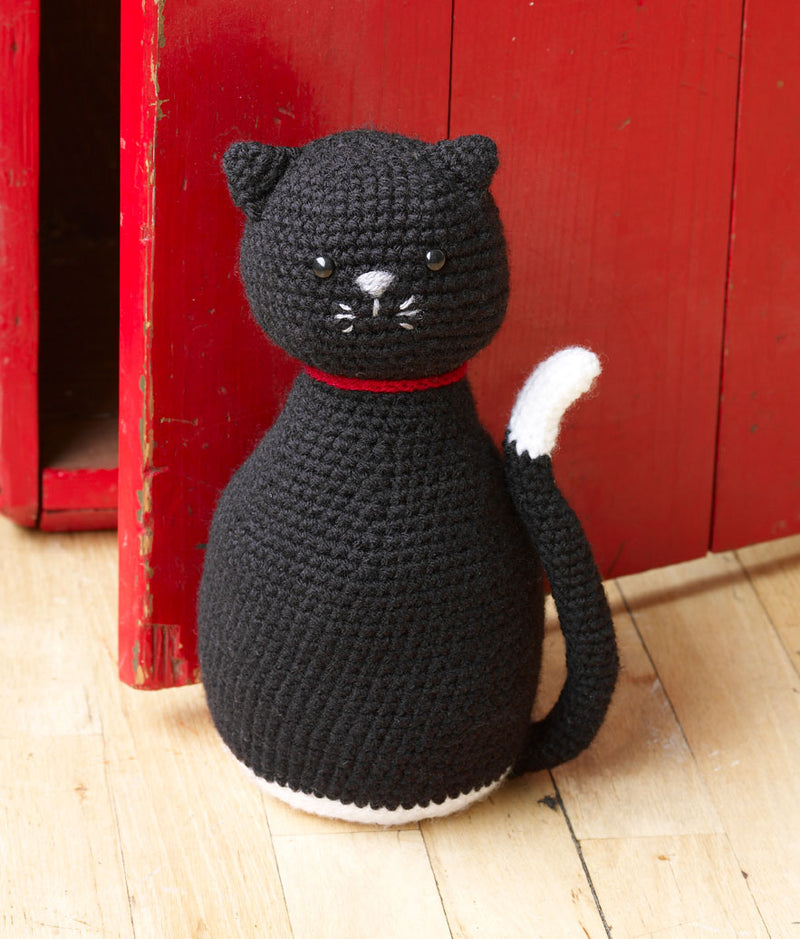 Amigurumi Black Cat Door Stopper (Crochet) – Lion Brand Yarn