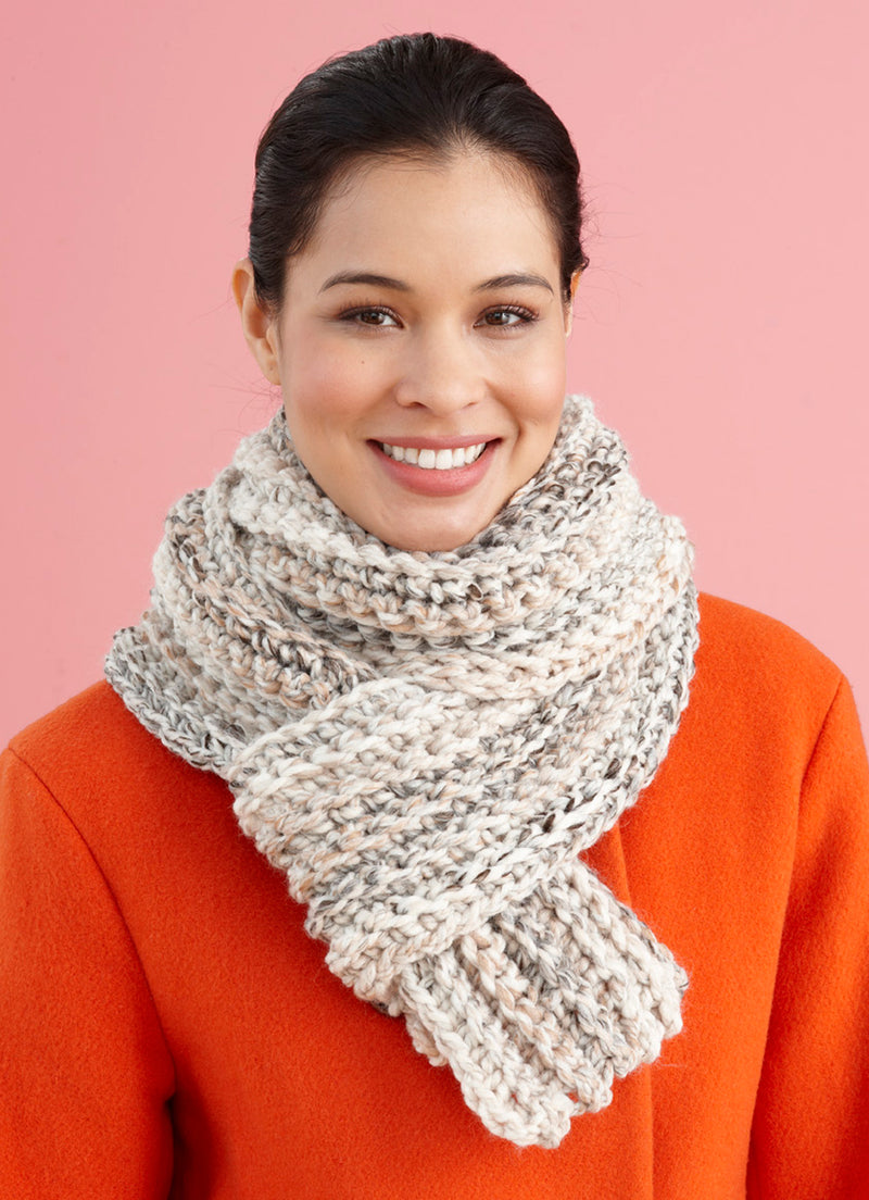 Lion Brand® Wool-Ease® Hooded Crochet Scarf with Keyhole, Projects