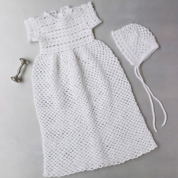 Crocheted Christening Gown And Bonnet Pattern – Lion Brand Yarn