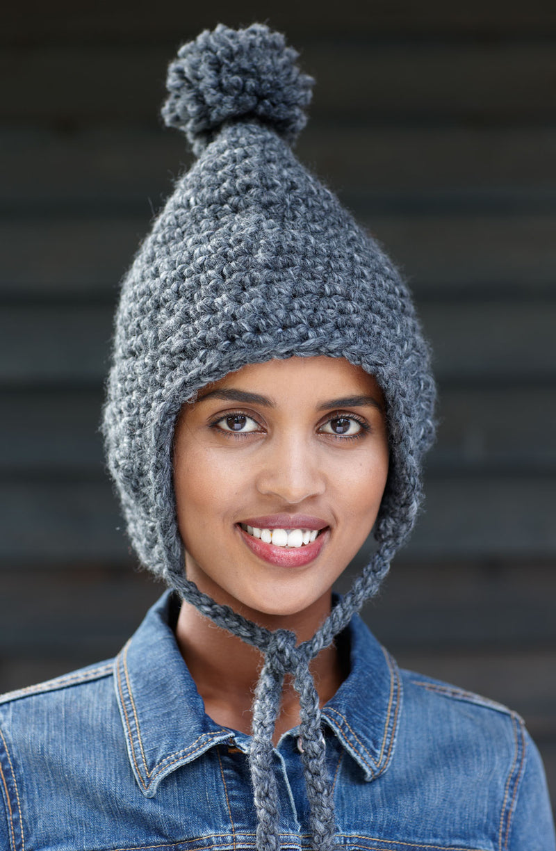 Flagstone Earflap Hat Pattern (Crochet) - Version 1 – Lion Brand Yarn