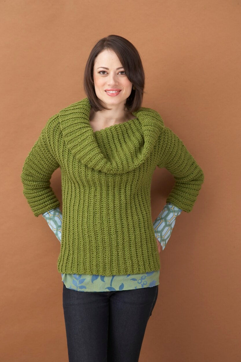 Side To Side Cowl Neck Sweater Pattern (Crochet) – Lion Brand Yarn