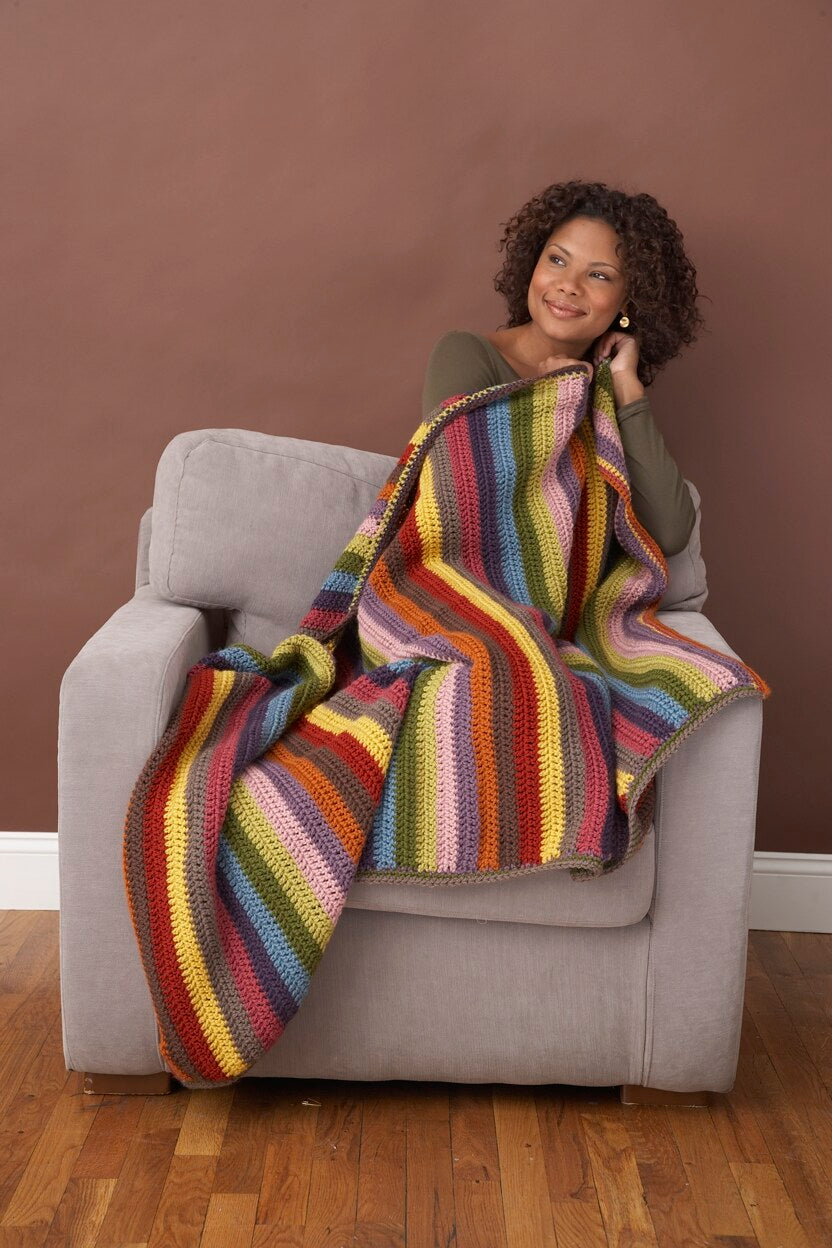 Stripes Blanket Pattern (Crochet) - Version 1 – Lion Brand Yarn