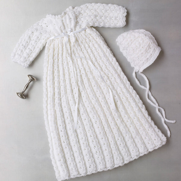 Knit Christening Gown And Bonnet Pattern – Lion Brand Yarn