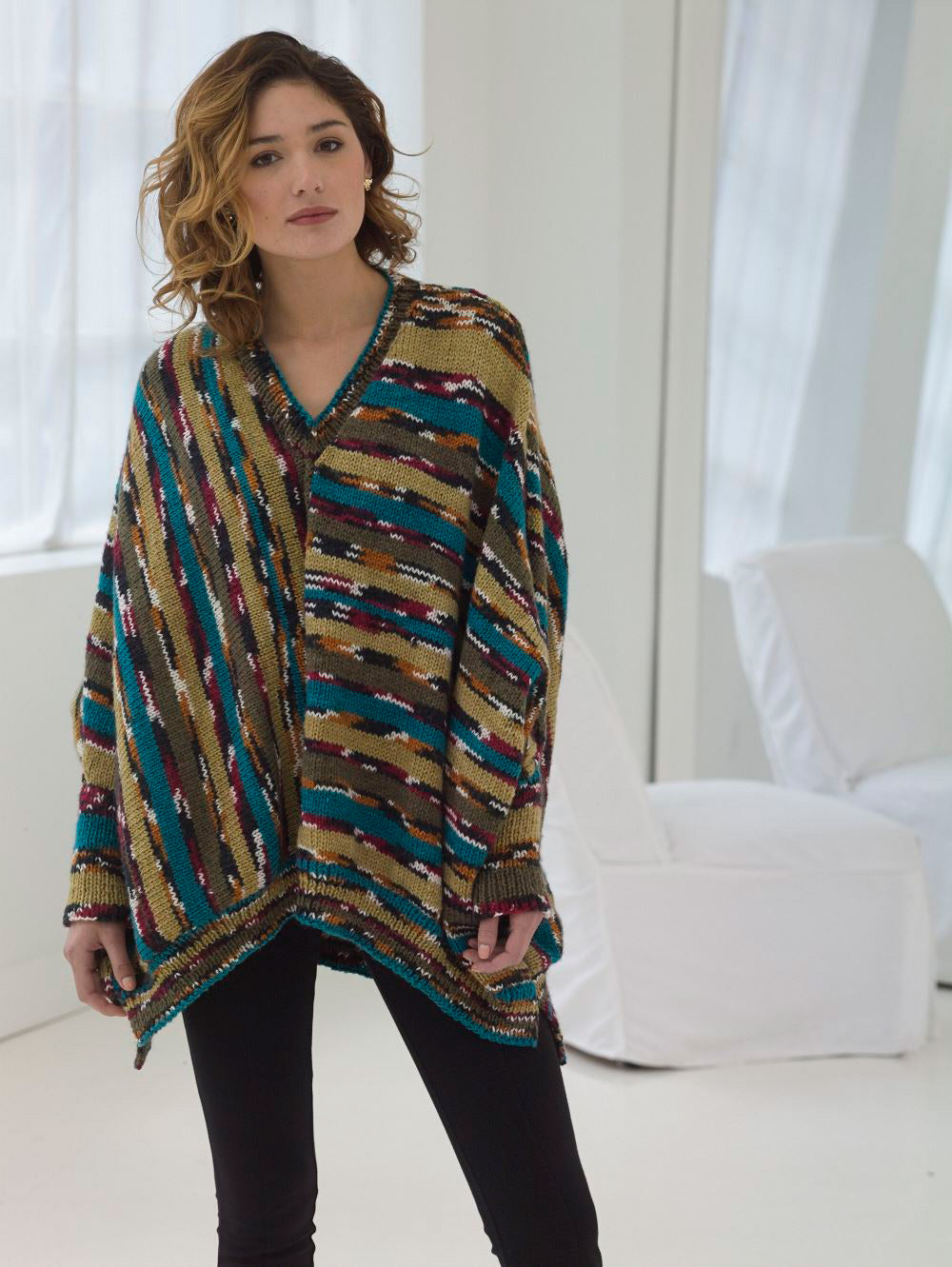 Poncho Pullover Pattern (Knit) – Lion Brand Yarn