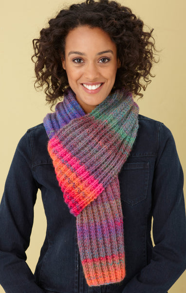 Rainbow Ridge Scarf Pattern (Knit) - Version 2 – Lion Brand Yarn