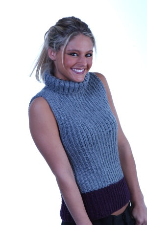 Loom Knit Turtleneck Ribbed Vest Pattern – Lion Brand Yarn