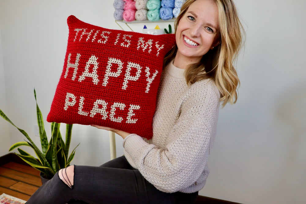 My happy clearance place yellow pillow