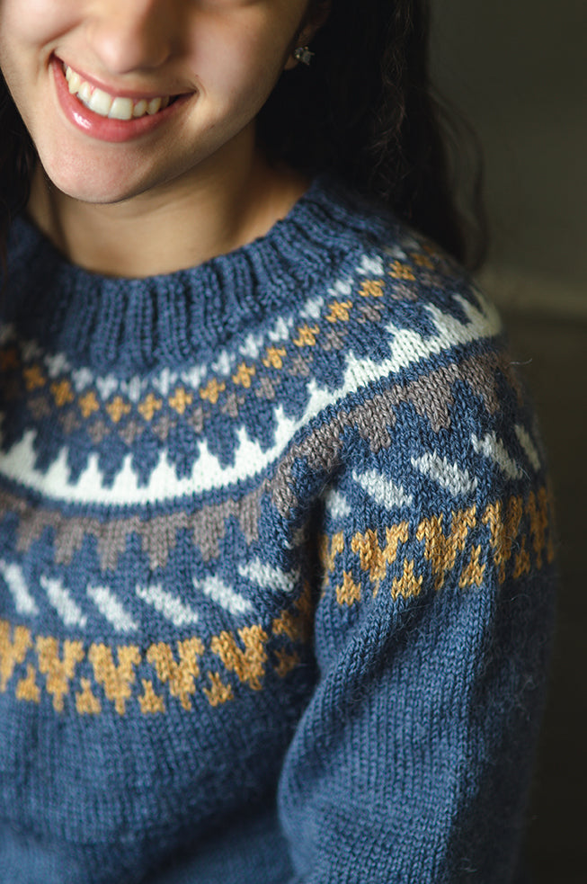 Fair Isle Yoke Sweater (Knit) – Lion Brand Yarn