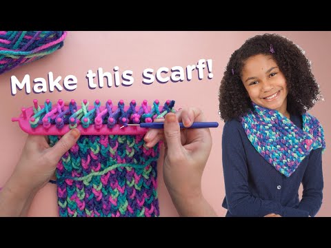 Quick Knit Button Scarf – Lion Brand Yarn