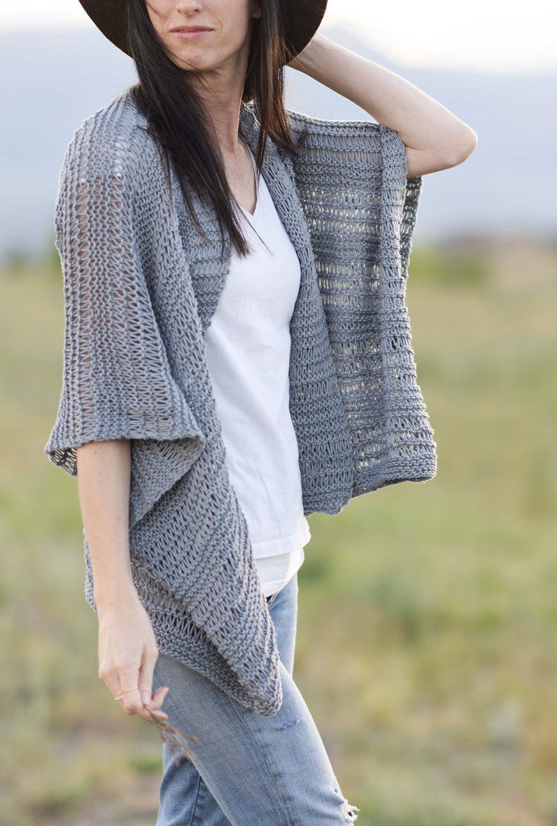Knit Kit - Drop Stitch Cotton Kimono – Lion Brand Yarn