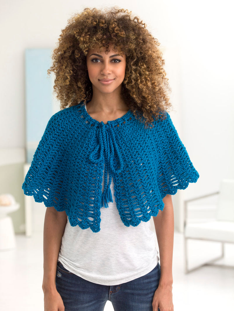Openwork Cape Shawl (Crochet) – Lion Brand Yarn