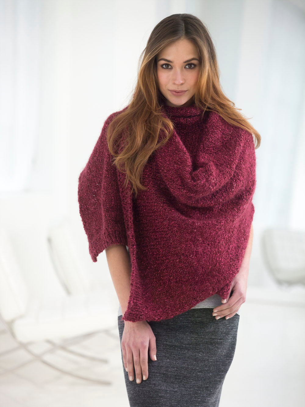 Helio Poncho (Knit) - Version 2 – Lion Brand Yarn