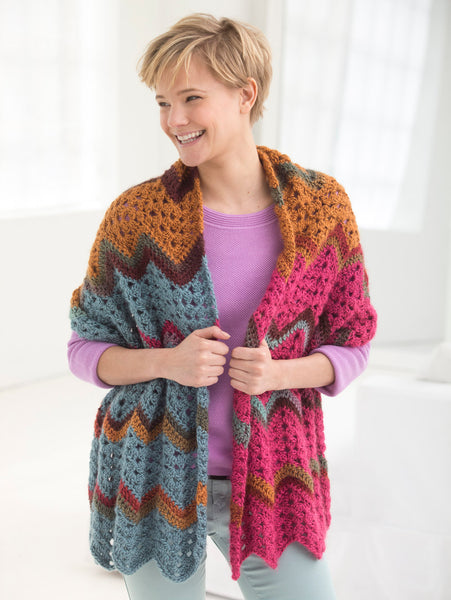 Vintage Ripple Shawl (Crochet) – Lion Brand Yarn