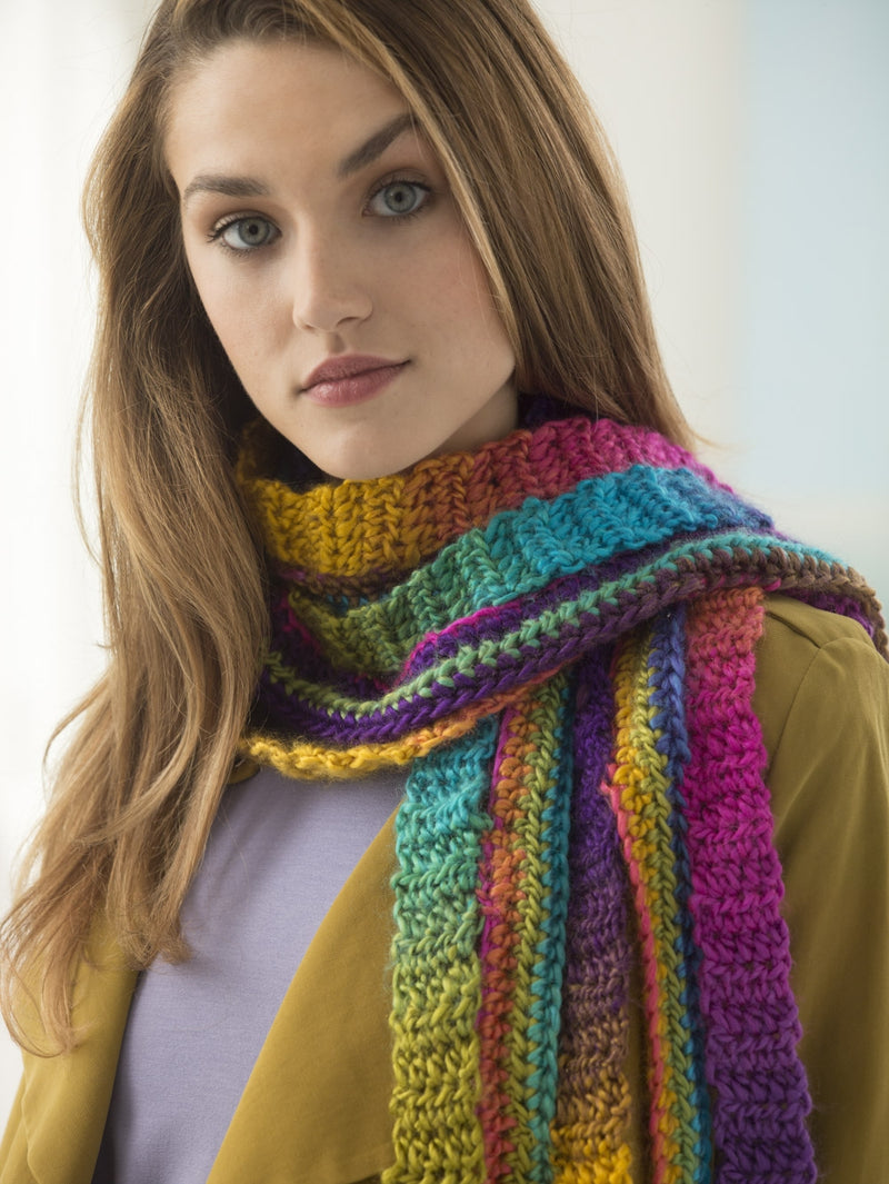 Rainbow Strip Scarf (Crochet) – Lion Brand Yarn