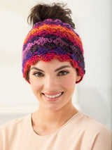 Tilted Squares Bun Hat (Crochet) - Version 1 thumbnail