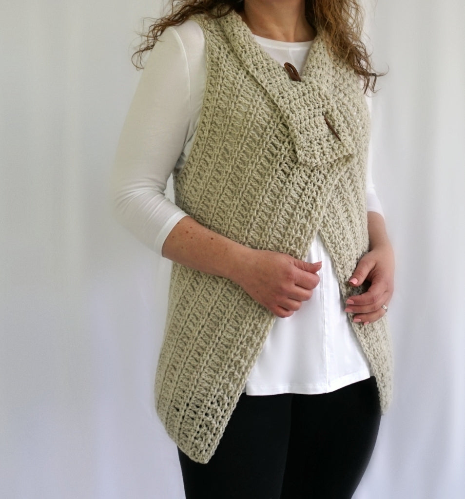 Crochet Kit - Simple Waterfall Vest – Lion Brand Yarn